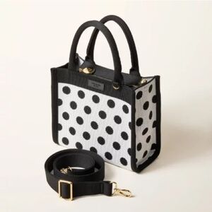 Kate Spade x Target Black/White Polka Dot Knit Crossbody Bag